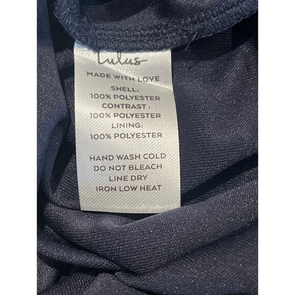 Lulus Lover's Game Navy Lace Skater Mini Dress Size XS Romantic Coquette Halter - Picture 8 of 12